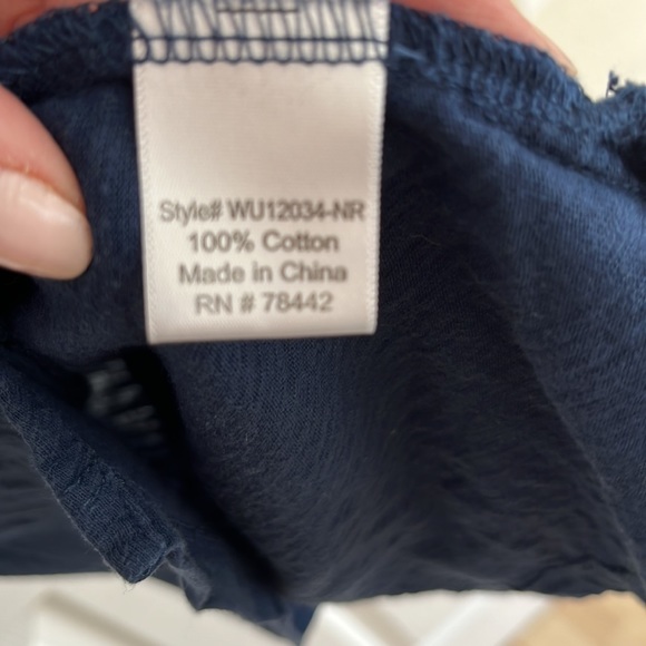 Allen Allen USA women’s casual navy cotton summer dress in size medium - Picture 4 of 5